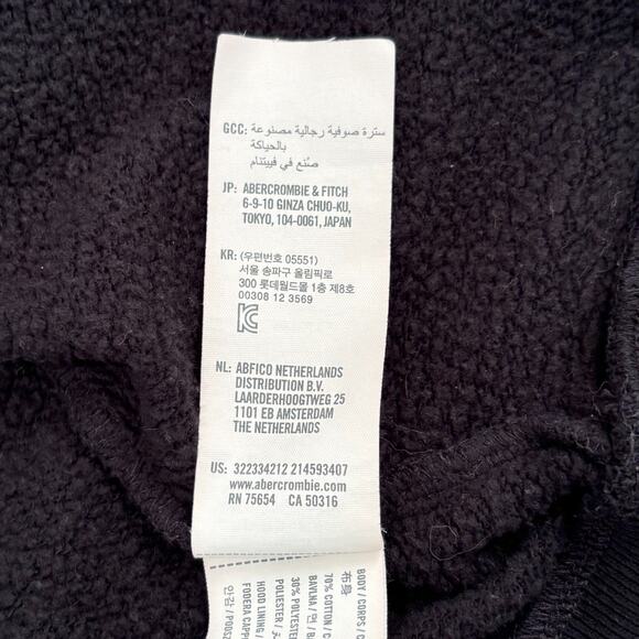 Y2K Hollister Hoodie Mens S Black Skater Street Grunge Hooded Sweatshirt Punk 90 - Picture 8 of 9